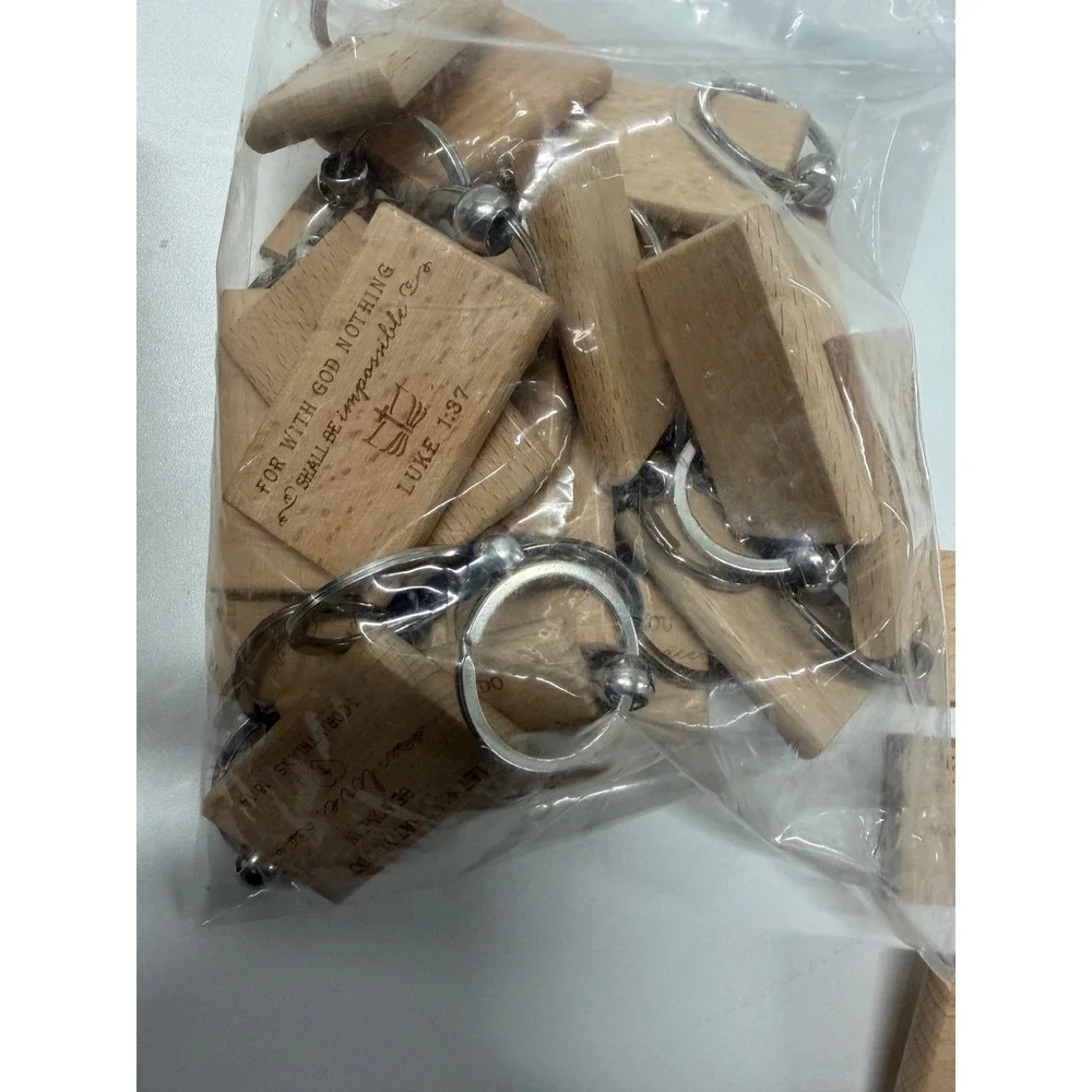 Tatuo 30 Sets Christian Wooden Keychains Bible Verse Scripture Gifts Bulk Set